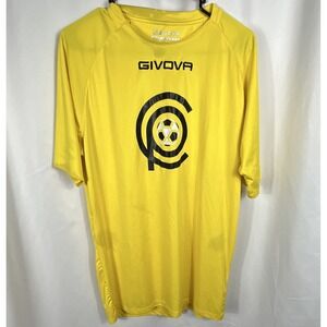 GIVOVA Men's Yellow Short Sleeve Soccer Jersey Shirt, Polyester,‎ Size Large